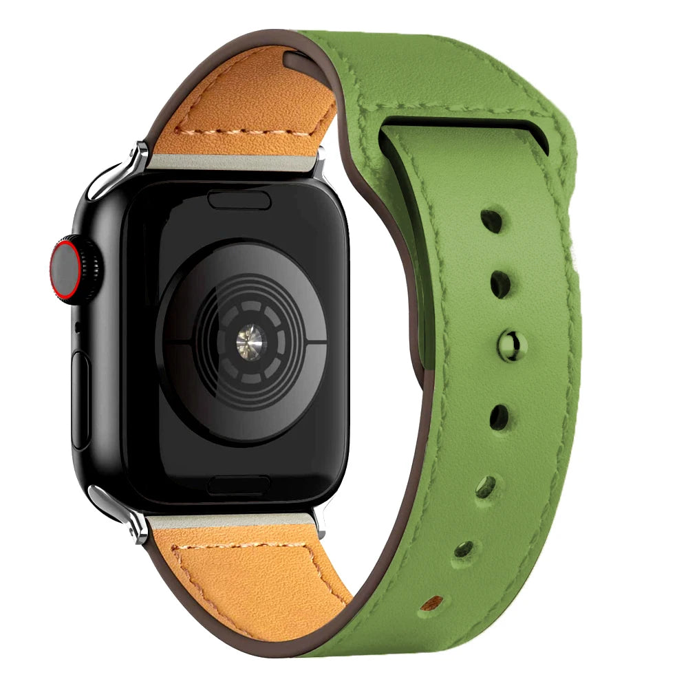 Leather band For Apple watch strap Ultra 2 49mm 44mm 40mm 38mm/42mm wrist bracelet for iWatch series 10 9 8 7 4 5 6 se 41mm/45mm