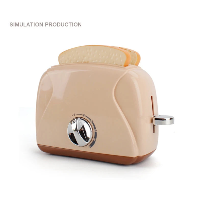 Simulation Electric Kitchen Toys Appliances Pop-up Toaster Microwave Oven Washer Dryer Mixer Blender Set Coffee Maker for Kids