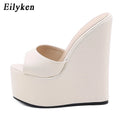 Eilyken Summer Fashion Platform Wedge Peep Toe Slippers Women Sexy Super High Heels Sandals Size 35-42