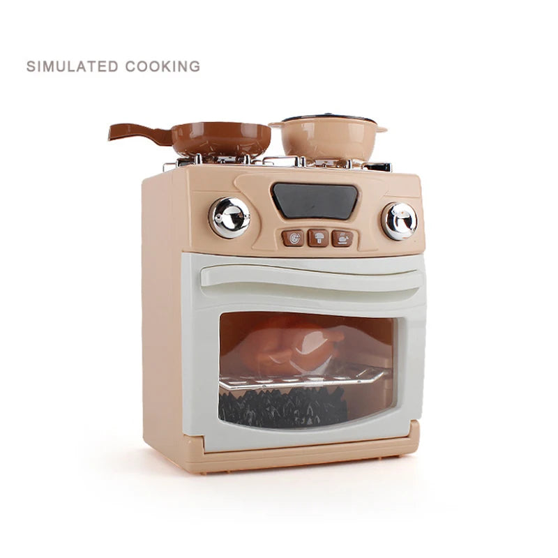Simulation Electric Kitchen Toys Appliances Pop-up Toaster Microwave Oven Washer Dryer Mixer Blender Set Coffee Maker for Kids