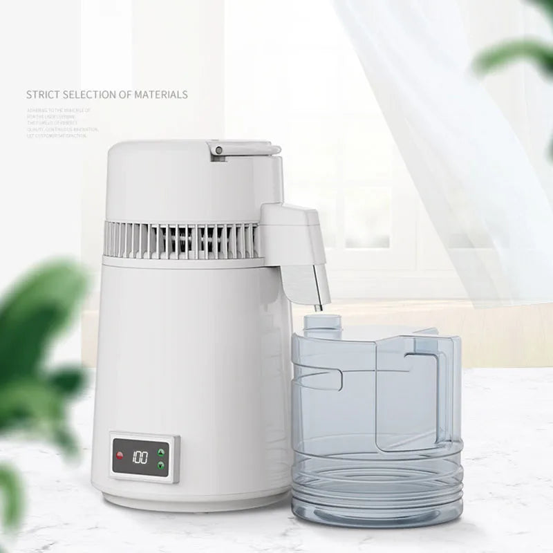 4L Pure Water Distiller 750W Plastic Jug Water Distilled Machine Stainless Steel Water Purifier Dental Distillation Equipment