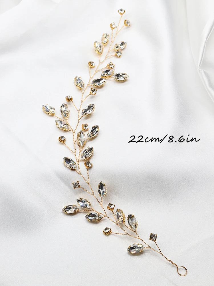 Women Rhinestone Hair Vine Fashion Hair Jewelry Handmade Prom Hair Ornaments Wedding Bridal Hair Accessories for Party Hairband