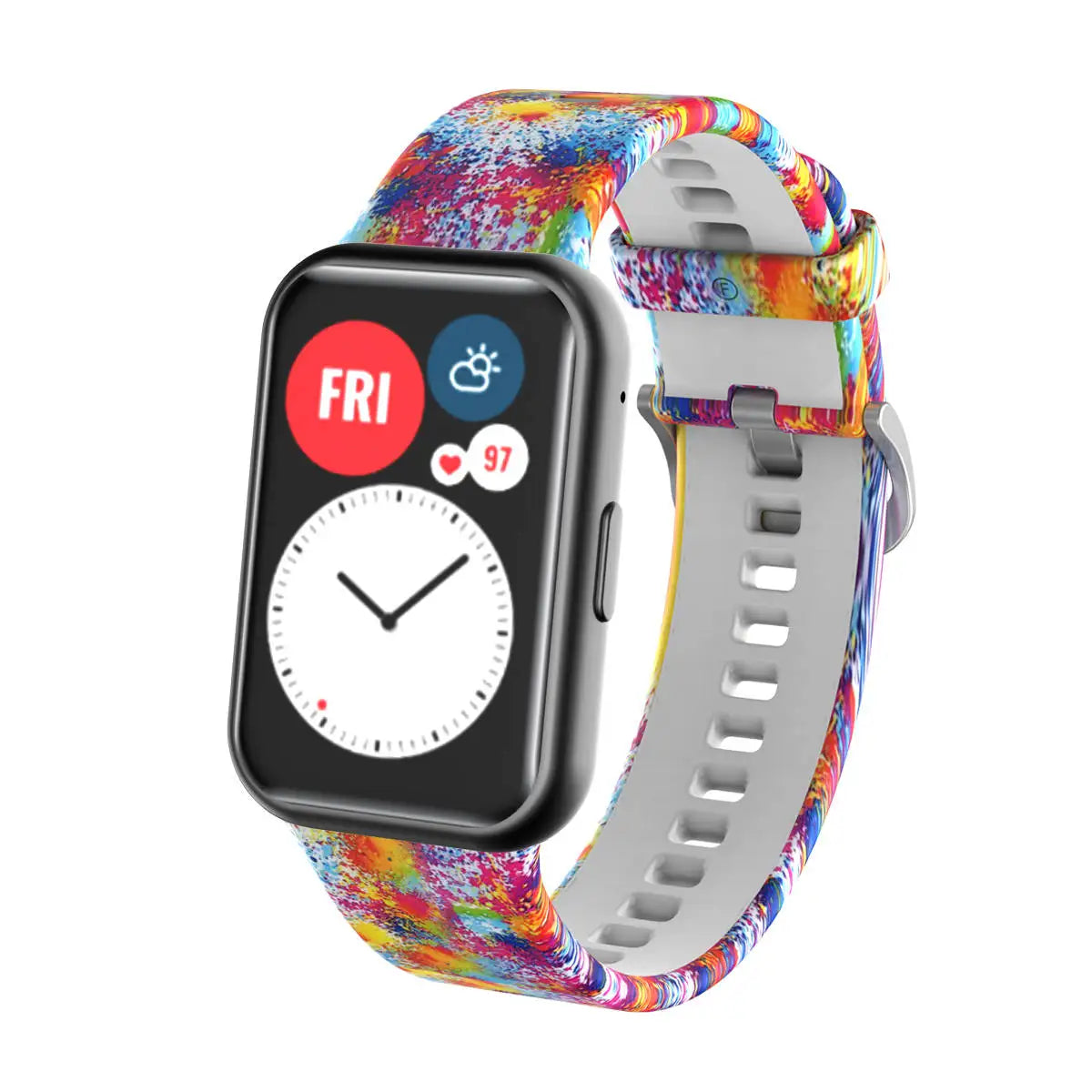 Sport Silicone Watchband For Huawei Watch Fit Strap Original SmarwatchWriststrap Belt Bracelet Printing Accessories with tool