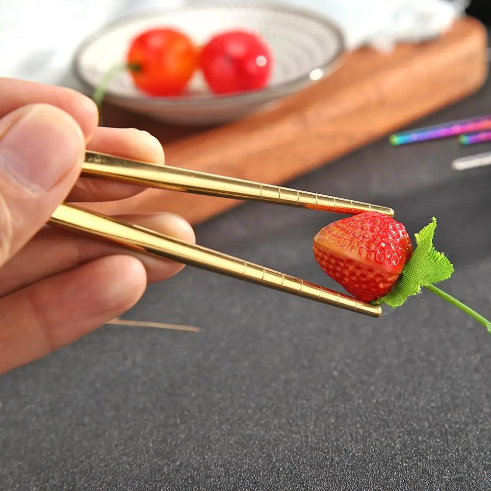 1-5 Pair Stainless Steel Chopsticks Metal Chop Sticks Tableware Silver Gold Multicolor Wedding Party Festival Supplies