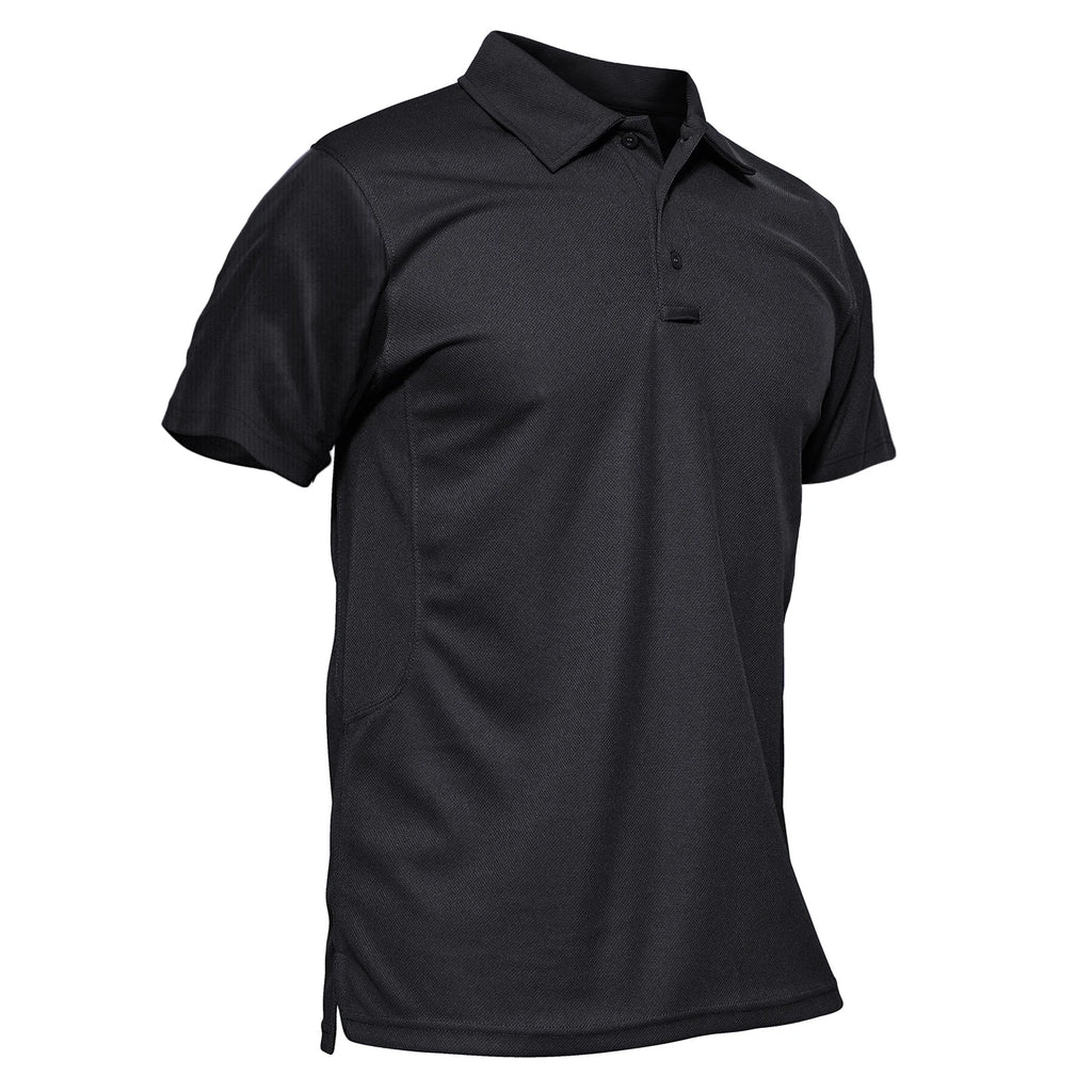 TACVASEN Summer Colorful Fashion Polo Tee Shirts Men's Short Sleeve T-shirt Quick Dry Army Team Work Green T-Shirt Tops Clothing