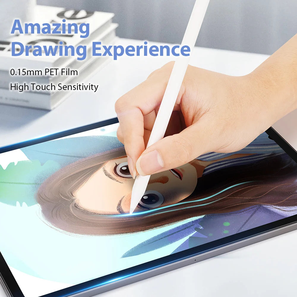 2pcs for iPad Air 2024 Pro 11/13 M4 Screen Protector Film  Paper Feel Matte PET Painting for iPad 7th 8th 9th 10th Generation