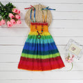 Summer Girls Floral Dress Sling Ruffles Bohemian Beach Princess Dresses for Girl Clothing  2 6 8 12 Years With Necklace Gift