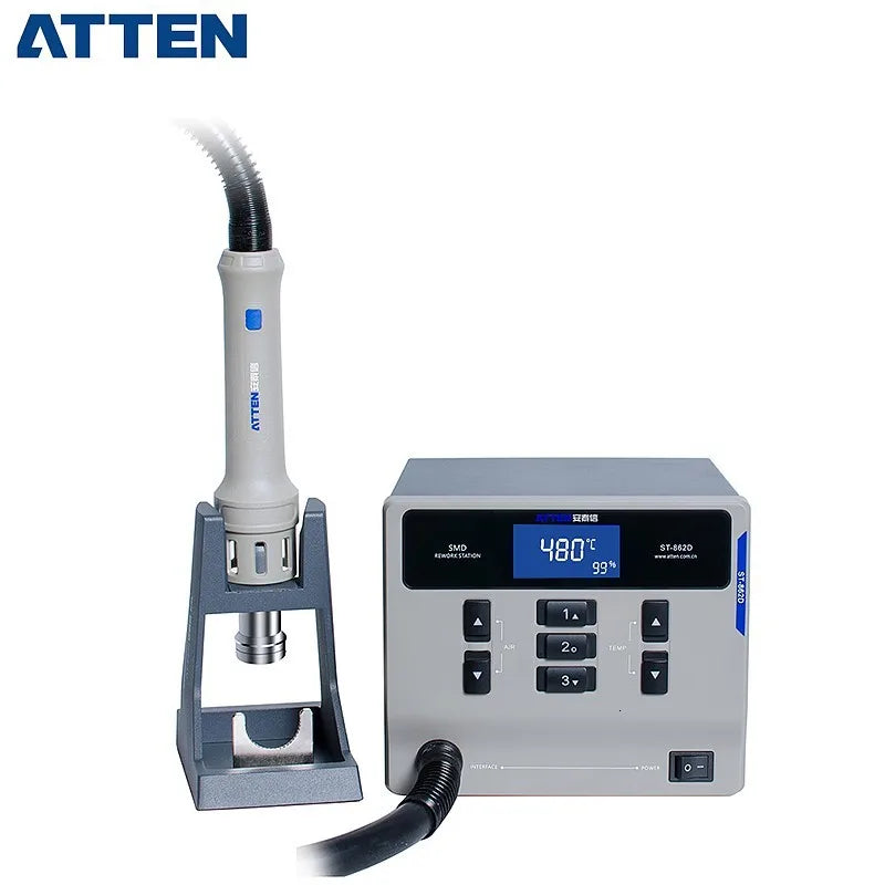 ATTEN St-862D 110V / 220V 1000W Hot Air Gun Digital Display BGA Rework Station Automatic Sleep Repair Desoldering Station