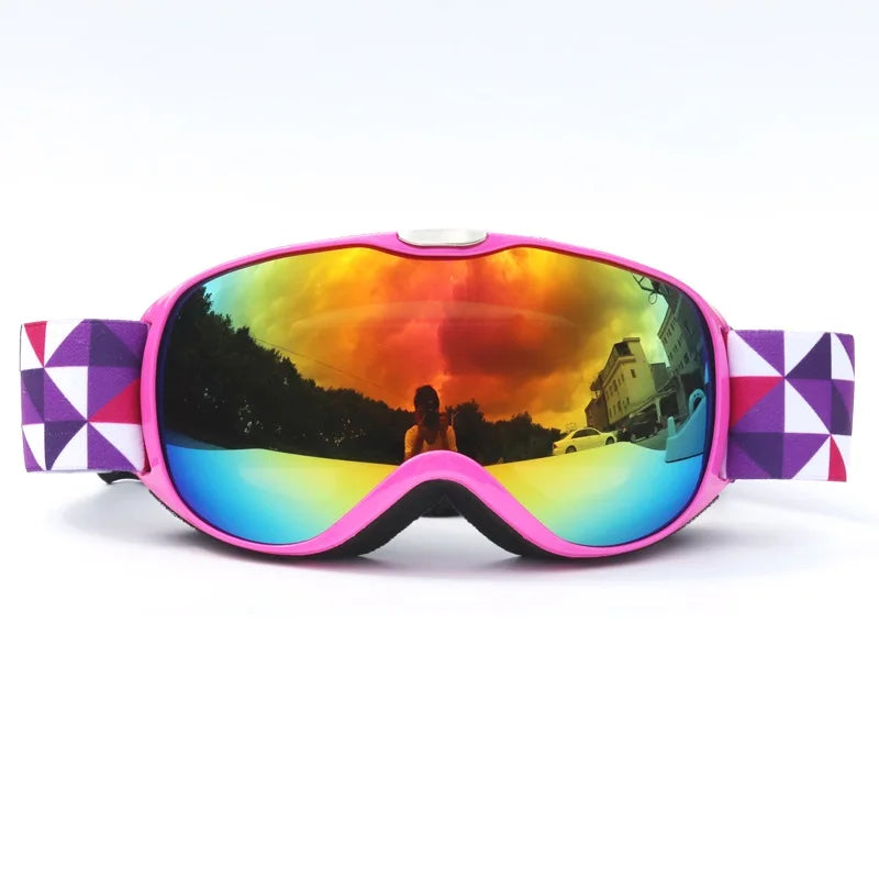 Children Ski Goggles Anti-fog Double Layer Big Spherical Skiing Glasses Kids Snowboard Winter Outdoor Sports Goggle for Age 4-14