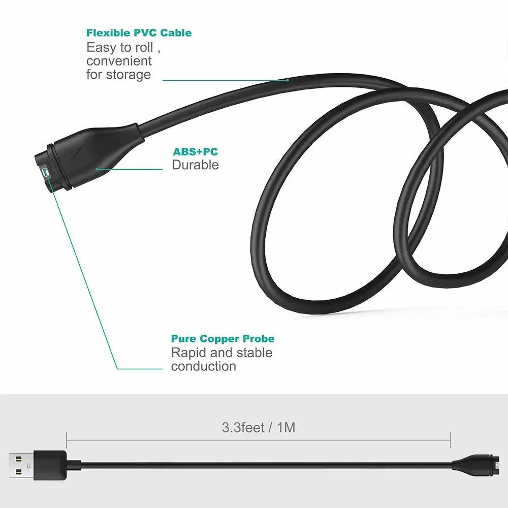 1 Meter USB Type C Charging Cable For Garmin Fenix 7 7S 7X 6 6S 6X 5 5S 5X Vivoactive 3 4 4S Venu 2 2S 3 3S With Dustproof Plug
