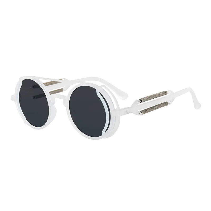 Classic Gothic Steampunk Sunglasses Luxury Brand Designer High Quality Men and Women Retro Round Pc Frame Sunglasses