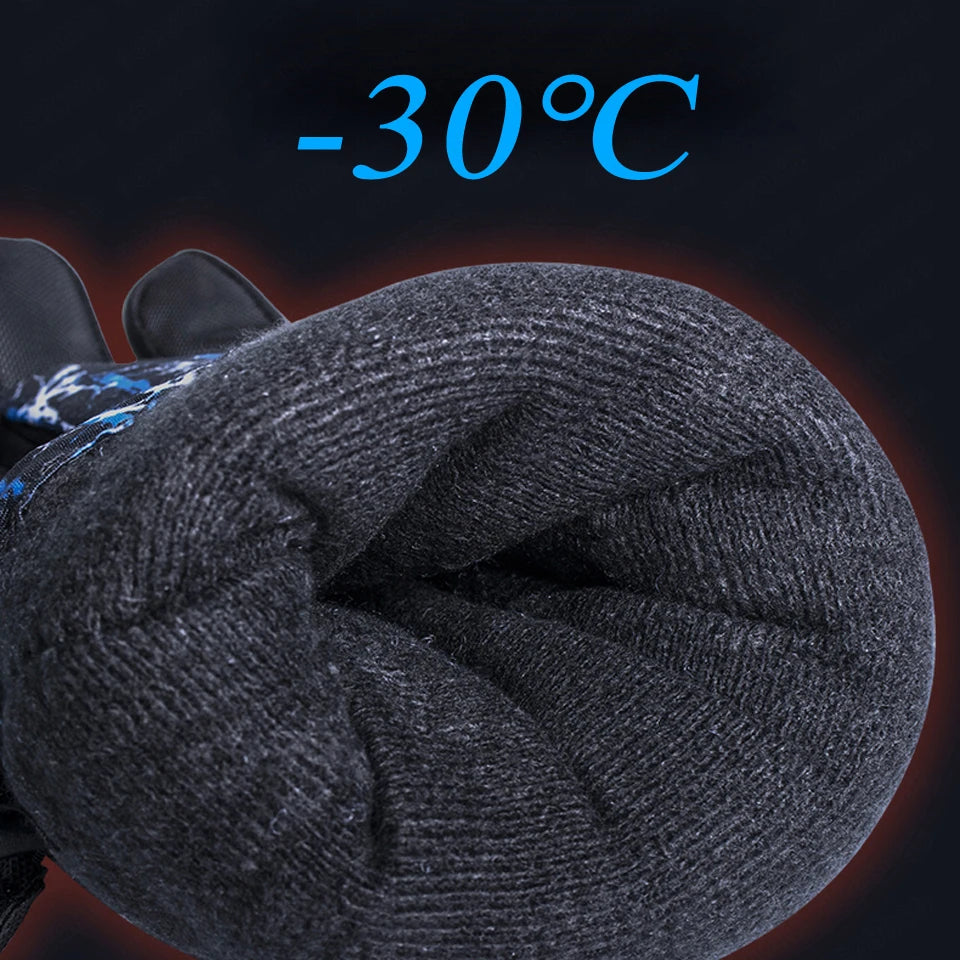Men Women Kids Ski Gloves Winter Snow Thickened Warm Ultralight Waterproof Snowboard Gloves Motorcycle Snowmobile Riding Camping