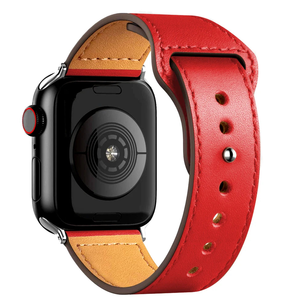 Leather band For Apple watch strap Ultra 2 49mm 44mm 40mm 38mm/42mm wrist bracelet for iWatch series 10 9 8 7 4 5 6 se 41mm/45mm