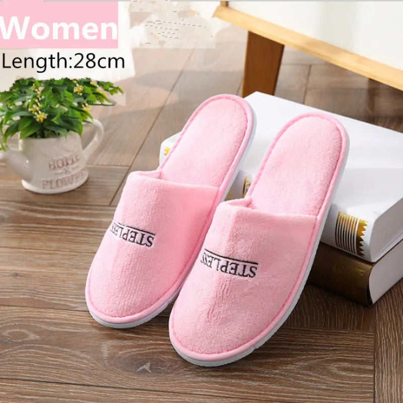 5 Pairs/Lot Winter Slippers Men Women Kids Disposable Hotel Slippers Home Slides Travel Sandals Hospitality Guest Footwear Shoes