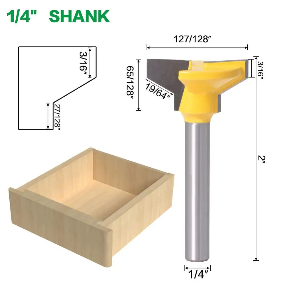 1/4" Shank 6mm shank Reversible Drawer Front Router Bit For Woodworking Cutter Tool Milling Cutter