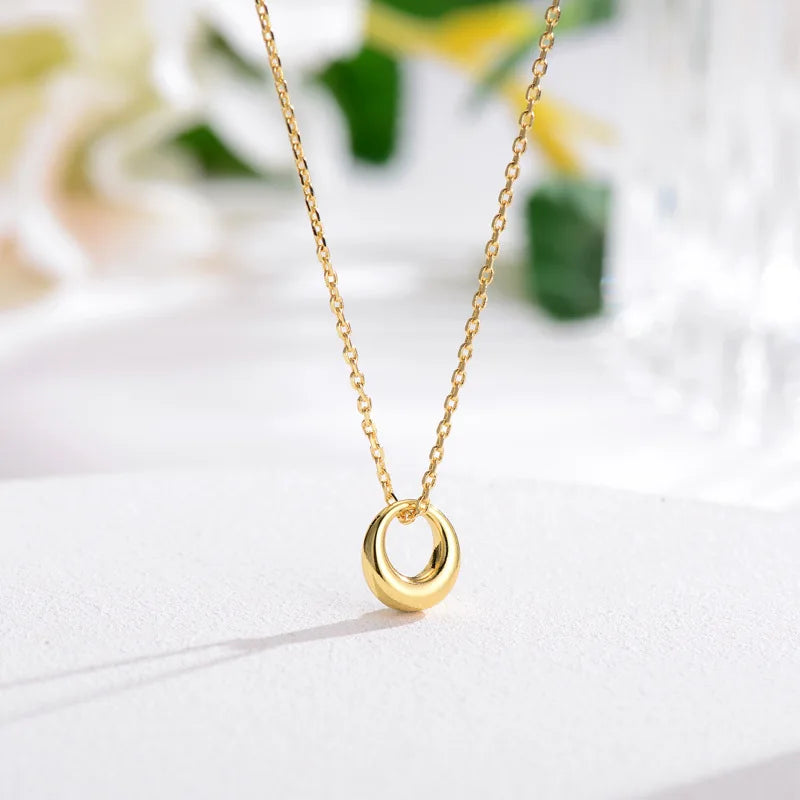 925 Sterling Silver Necklaces Women Fine Jewelry Wedding Accessories Geometric round Pendant Beads Necklace Wholesale
