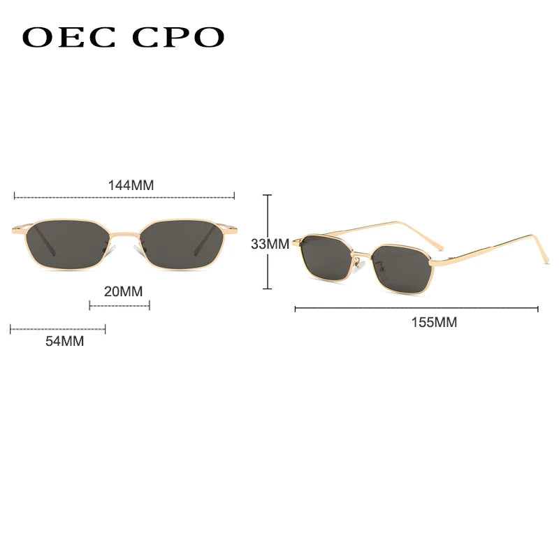 Small Square Sunglasse Women Men Brand Steampunk Metal Frame Sunglasses Men Retro Glasses UV400 Eyeglasses O949