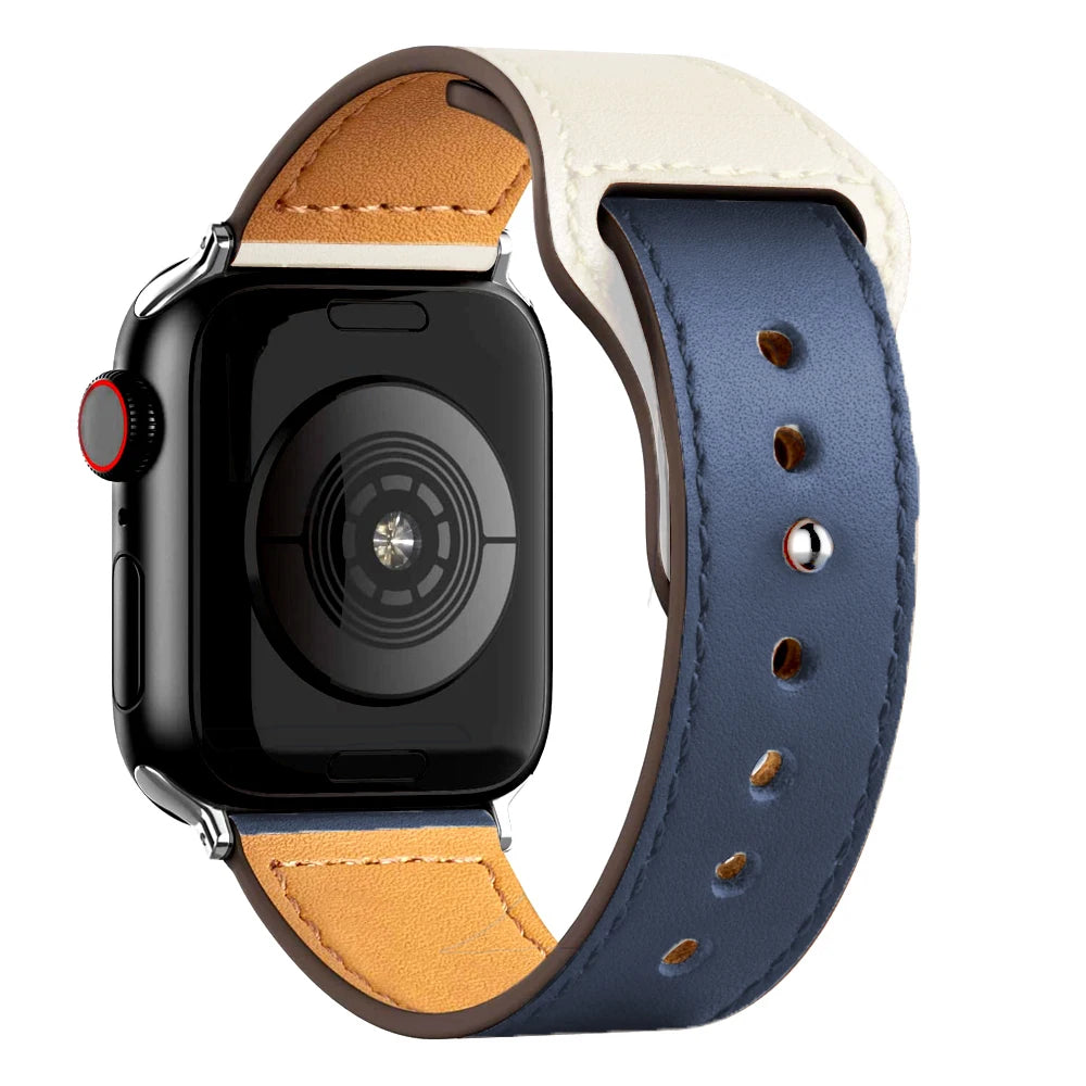 Leather band For Apple watch strap Ultra 2 49mm 44mm 40mm 38mm/42mm wrist bracelet for iWatch series 10 9 8 7 4 5 6 se 41mm/45mm