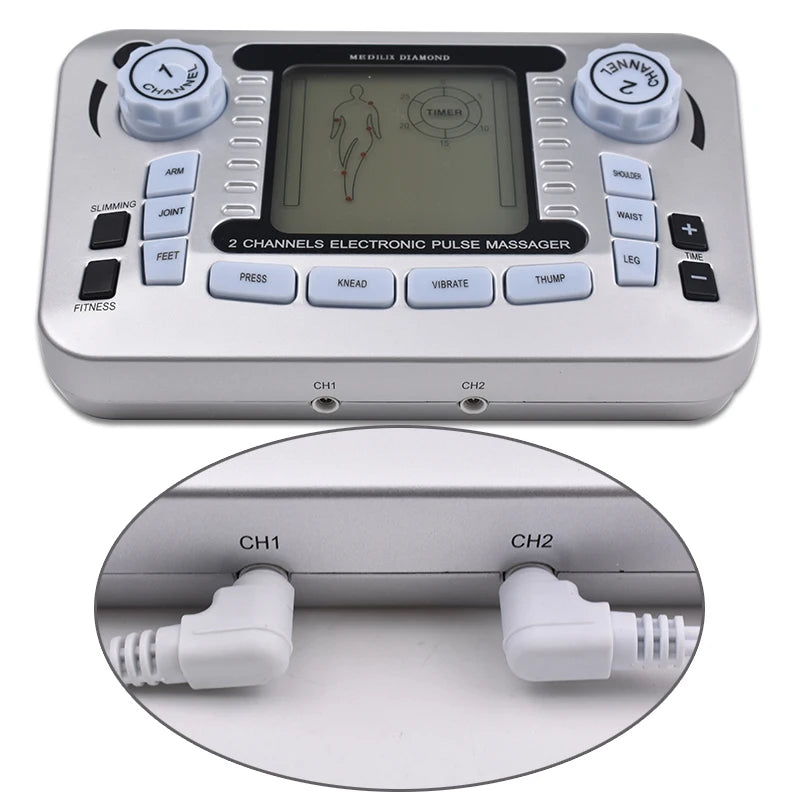 Tens Massager Ems Muscle Stimulator Acupuncture Electrical Pads Pulse Low Frequency Digital Massage Slimming Machine Full Body