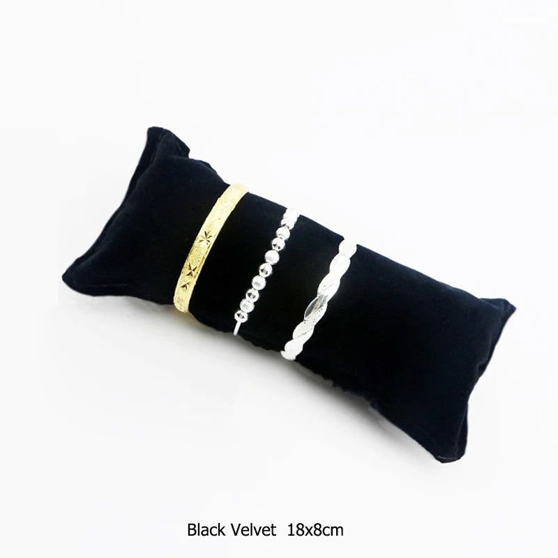 Wholesale Durable Velvet Pearl Bracelet Watch Display Pillows for Case Bangle Anklet Wristwatch Holder Jewelry Counter Organizer