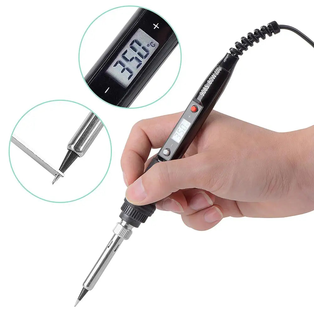 JCD Electric Soldering Iron 80W LCD Digital Display Adjustable Temperature Soldering Iron Tips 220V/110V Welding Solder Tools