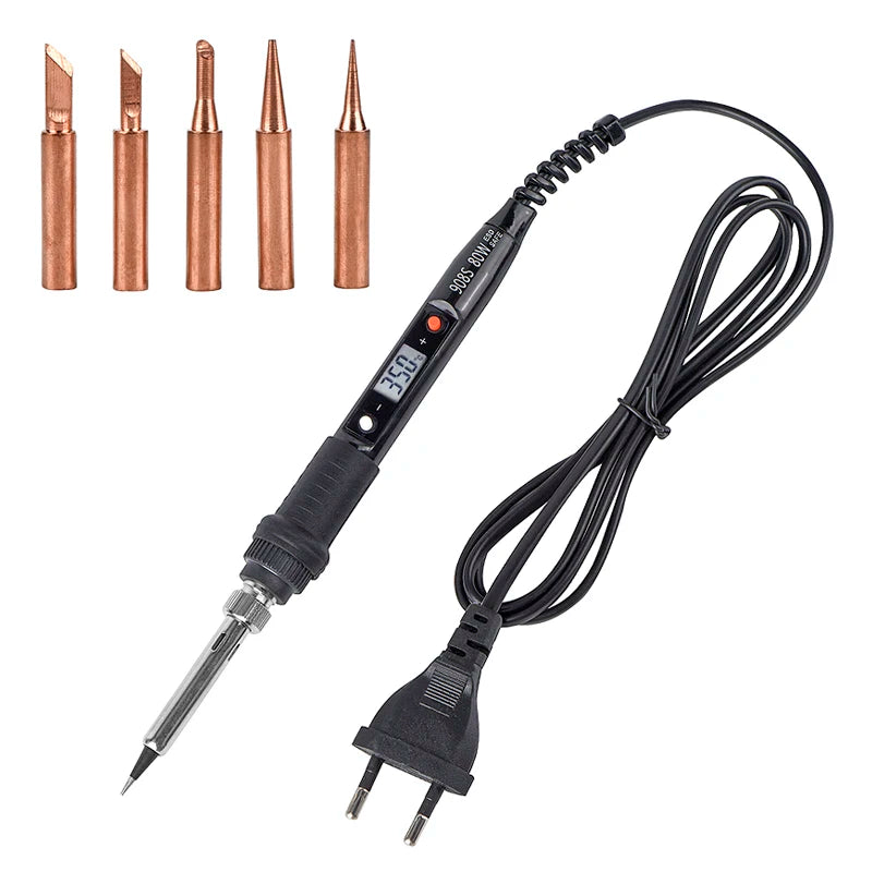 JCD Electric Soldering Iron 80W LCD Digital Display Adjustable Temperature Soldering Iron Tips 220V/110V Welding Solder Tools