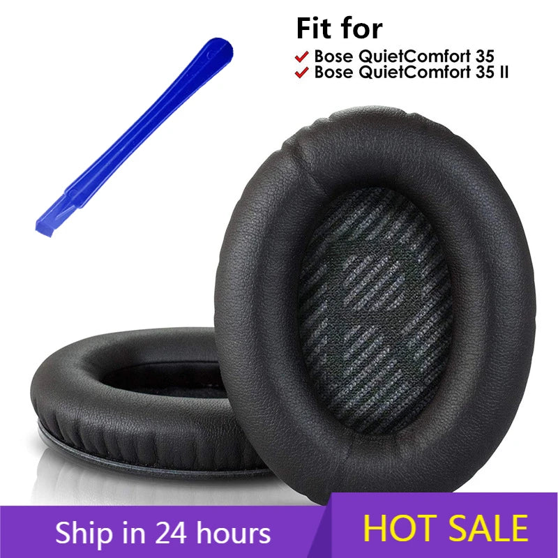 Replacement Ear Pads for BOSE QC35 for QuietComfort 35 & 35 II Headphones Memory Foam Ear Cushions High Quality with Crowbar