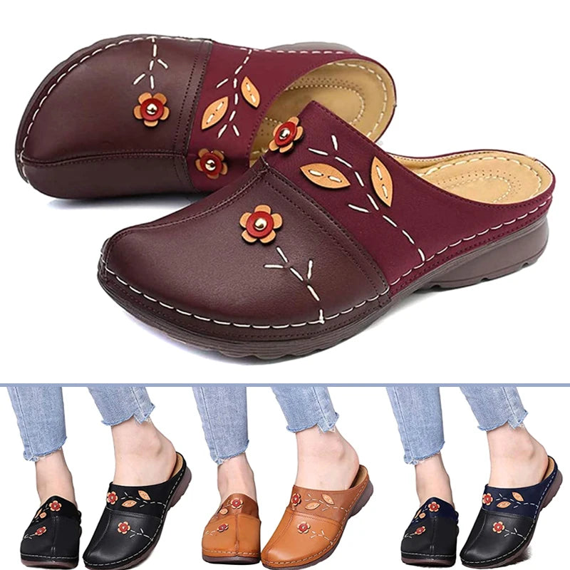 Fashion Simple Women Sandals Comfort Closed Toe Platform Flower Slipper For Daily Any Occasion Wedding Beach Park Indoor Outdoor