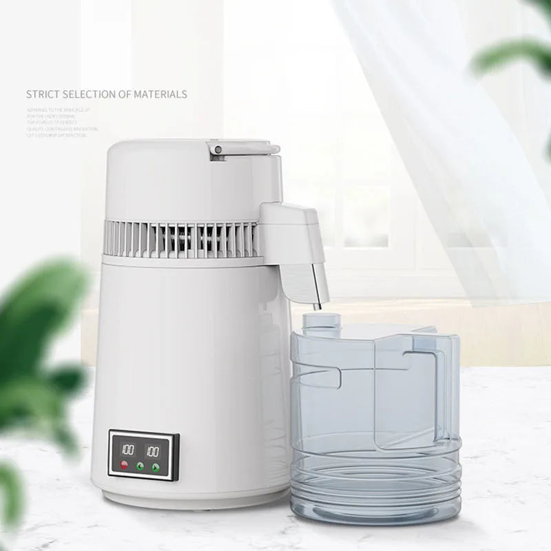 4L Pure Water Distiller 750W Plastic Jug Water Distilled Machine Stainless Steel Water Purifier Dental Distillation Equipment