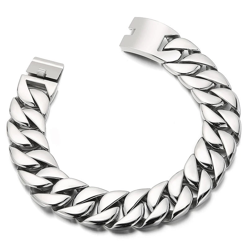Kalen 20mm/31mm Punk Men's Women's Stainless Steel Necklace Heavy Larger Necklace Curb Cuban Chain Choker Jewelry 40/42cm Length