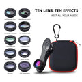 APEXEL 11 in 1 Phone Camera Lens Kit Fisheye Wide Angle Macro Lens CPL ND Filter Kaleidoscope and Telescope Lens for Smartphone