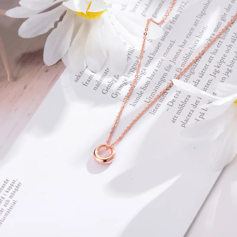 925 Sterling Silver Necklaces Women Fine Jewelry Wedding Accessories Geometric round Pendant Beads Necklace Wholesale