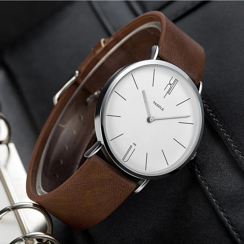 Outdoor Men Watch Genuine Leather Military Sports Analog Quartz Wristwatch Decoration Business Man Clock Calendar Montre Homme