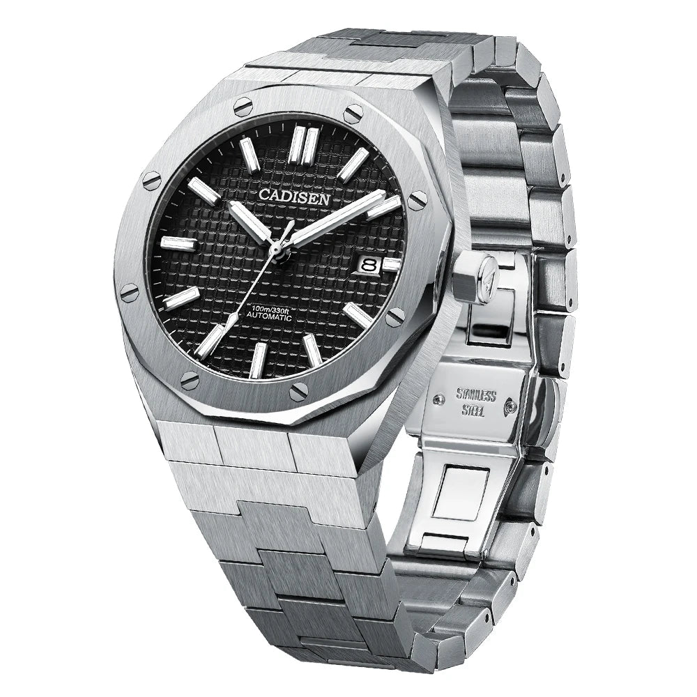 CADISEN Automatic Mens Watches Fashion Top Brand Stainless Steel Sapphire Glass MIYOTA 8215 Watch Men Mechanical Wristwatch