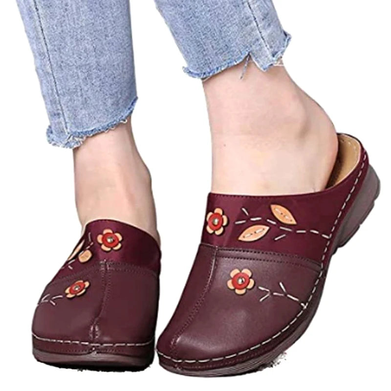 Fashion Simple Women Sandals Comfort Closed Toe Platform Flower Slipper For Daily Any Occasion Wedding Beach Park Indoor Outdoor