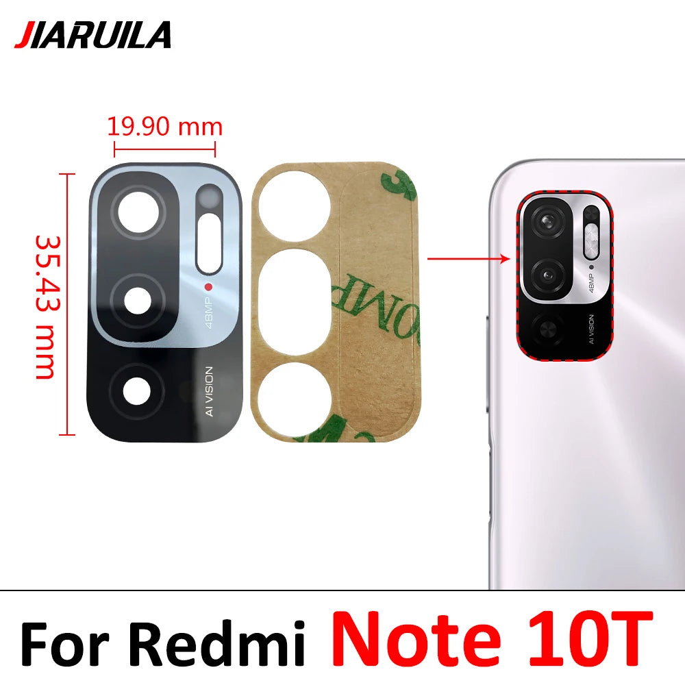 2PCS，NEW Back Rear Camera Glass Lens with Sticker Replacement Repair For Xiaomi Redmi Note 11T 11 10T 5G 10S 10 Pro Plus 5G
