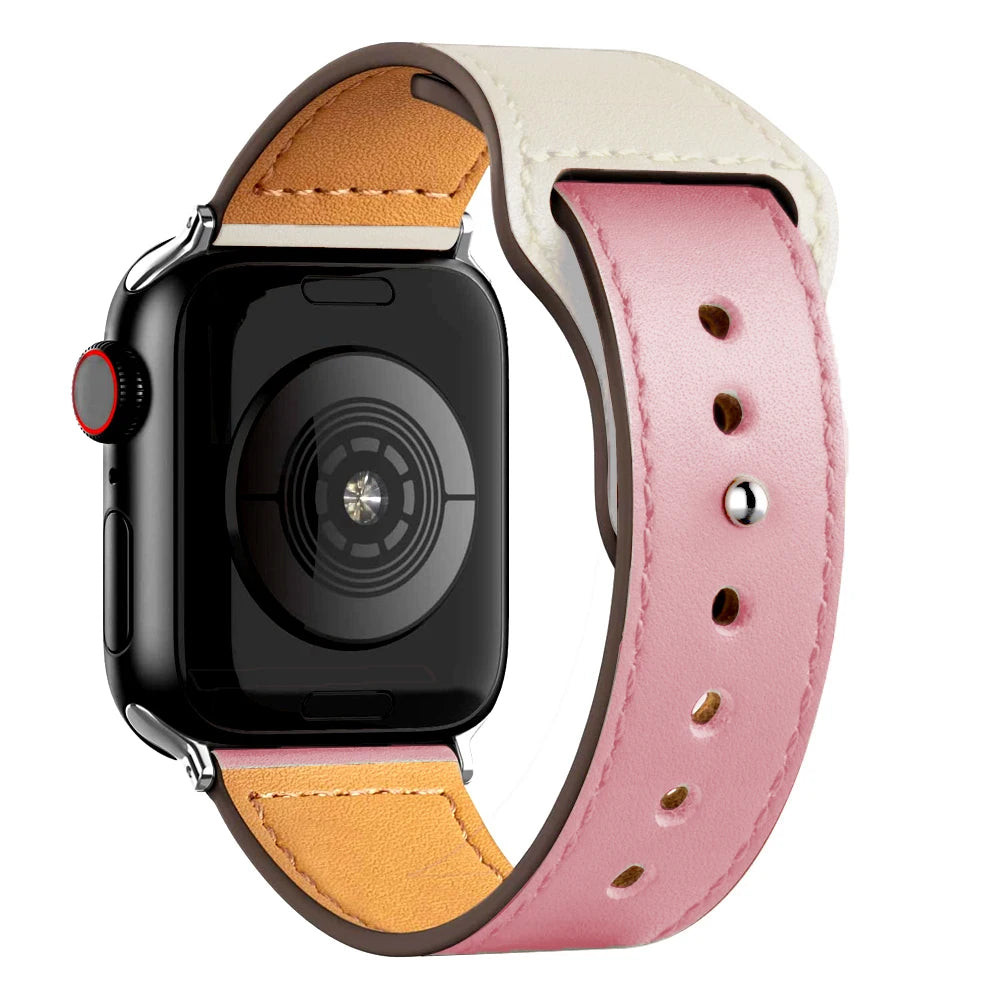 Leather band For Apple watch strap Ultra 2 49mm 44mm 40mm 38mm/42mm wrist bracelet for iWatch series 10 9 8 7 4 5 6 se 41mm/45mm
