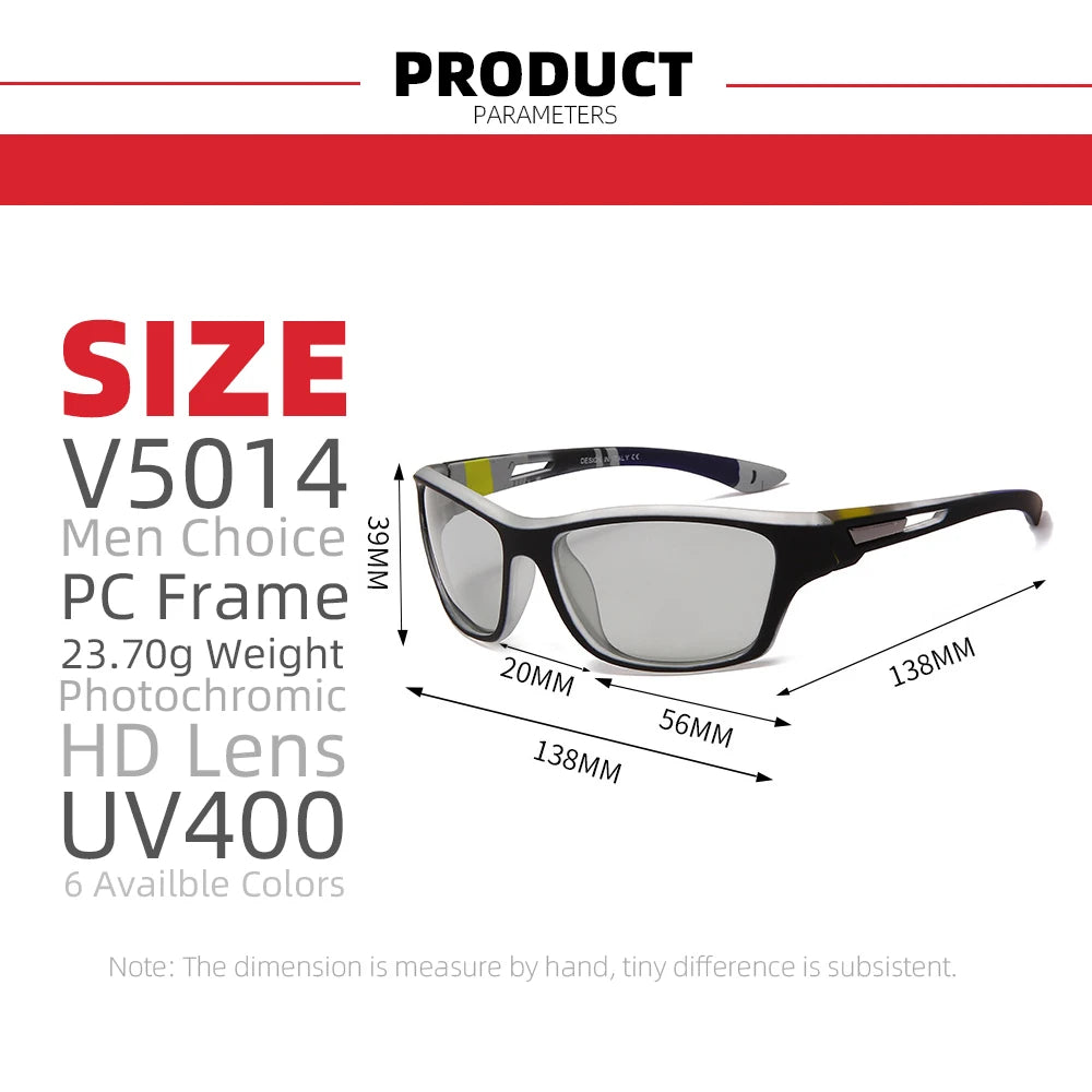 Cycling Photochromic Sunglasses Sports Men 2026 Polarized Women Color Changing Goggles Outdoor Climbing UV400 Eyeglasses