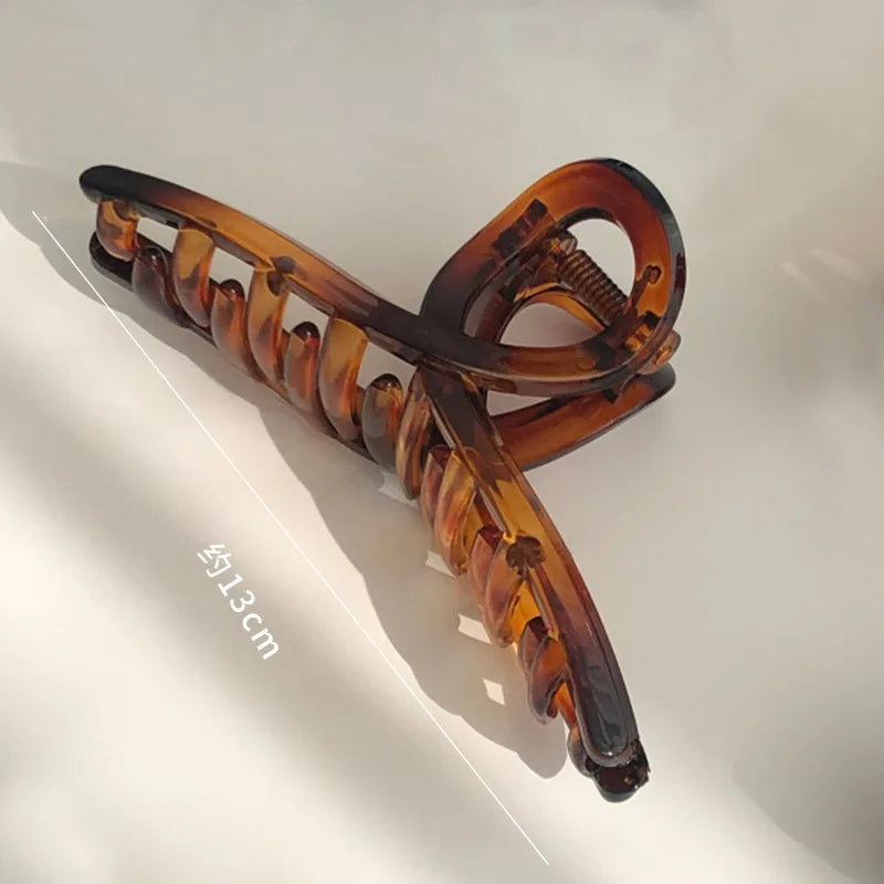 Fashion Hair Clips for Women Plastic Claw Clip Colorful Solid Color Cross Large 13cm Hair Clip Girls Hair Claw Hair Accessories