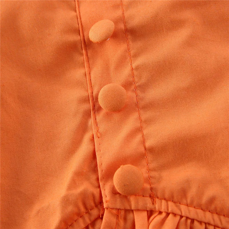 1-5Years Toddler Girls Orange Clothes Set  Off Shoulder Cropped Tops Ruffle Skirt Set For Girls Summer 2pcs Outfits