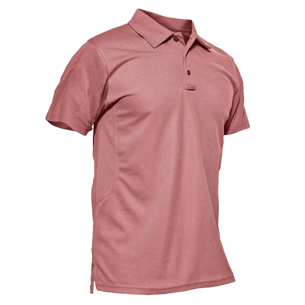 TACVASEN Summer Colorful Fashion Polo Tee Shirts Men's Short Sleeve T-shirt Quick Dry Army Team Work Green T-Shirt Tops Clothing