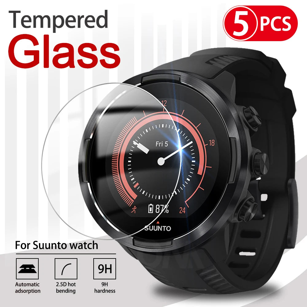 [5PCS] Tempered Glass for Suunto Watch 9 Baro 7 5 3 Screen Protector - Ultra HD Anti-scratch Glass Protective Film Accessories