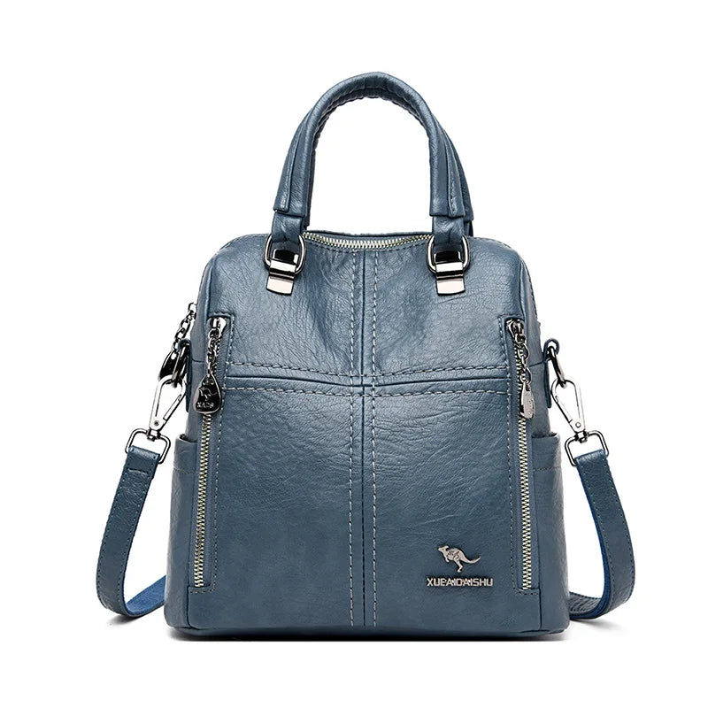 3in1 Backpack Multifunction Women Backpacks Vintage Leather School Bags For Girls Shoulder Bag Ladies Travel Backpack Mochilas