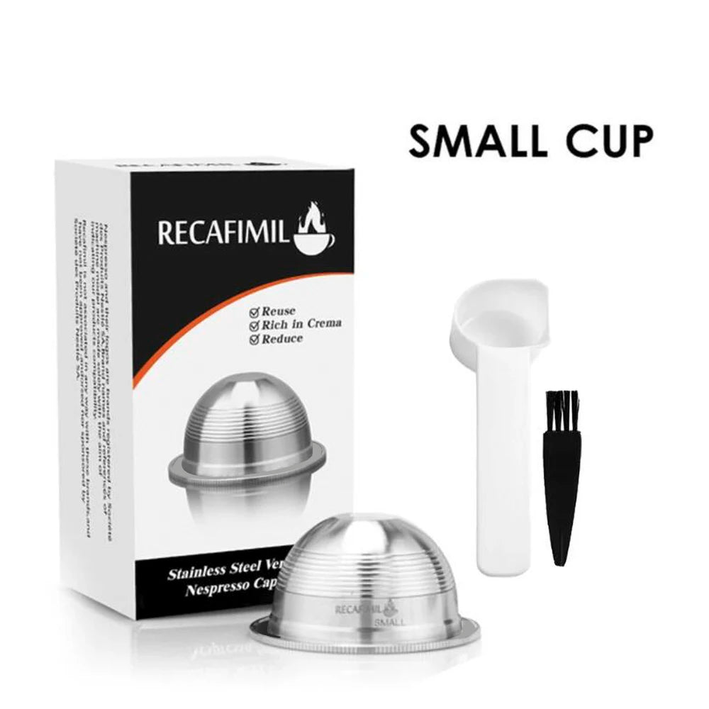 ICafilas Espresso Capsulas Recargables Nespresso Vertuoline & Vertuo Stainless Steel (G2) Refillable Capsule Reusable Filter ODS