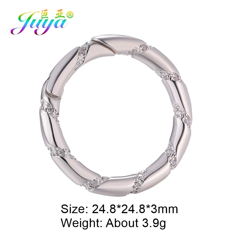 Juya Handmade Creative 18K Gold Plated Brass Screw Locks Carabiner Clasps Accessories For DIY Mesh Chains Pendant Jewelry Making