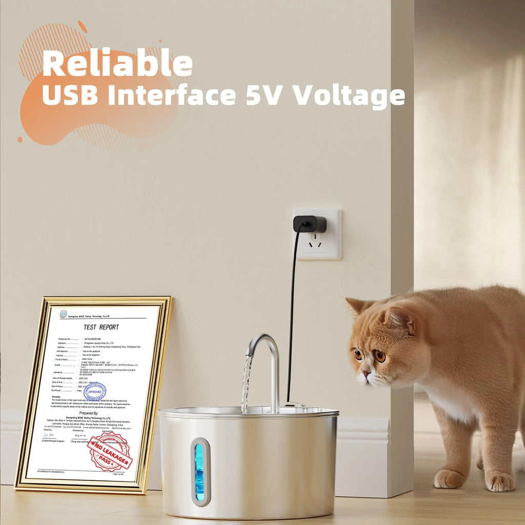 2.2L Cat Drinking Fountain Automatic Stainless Steel Pet Dogs Water Dispenser Ultra-quiet Pump Water Foutain For Multiple Pets