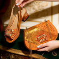 Venus Chan 2026 INS Green Elegant Women's High Heel Shoes and Rhinestone-Embellished Bag Set - Perfect for Any Occasion