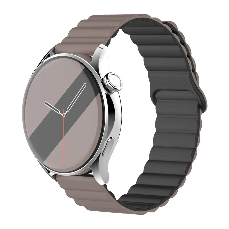 20mm 22mm Magnetic Loop band For Samsung Galaxy watch 6/5 pro/4/Classic/active 2 Silicone link bracelet huawei GT 2-2e 3-4 strap