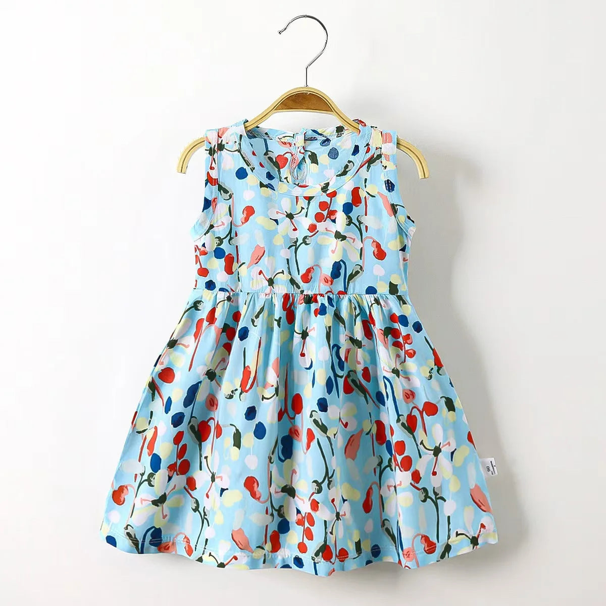 Baby Girls Dress Sleeveless Cute Print Cartoon Kids Princess Dresses Cotton Children Sundress Clothes Girl Summer Beach Clothing