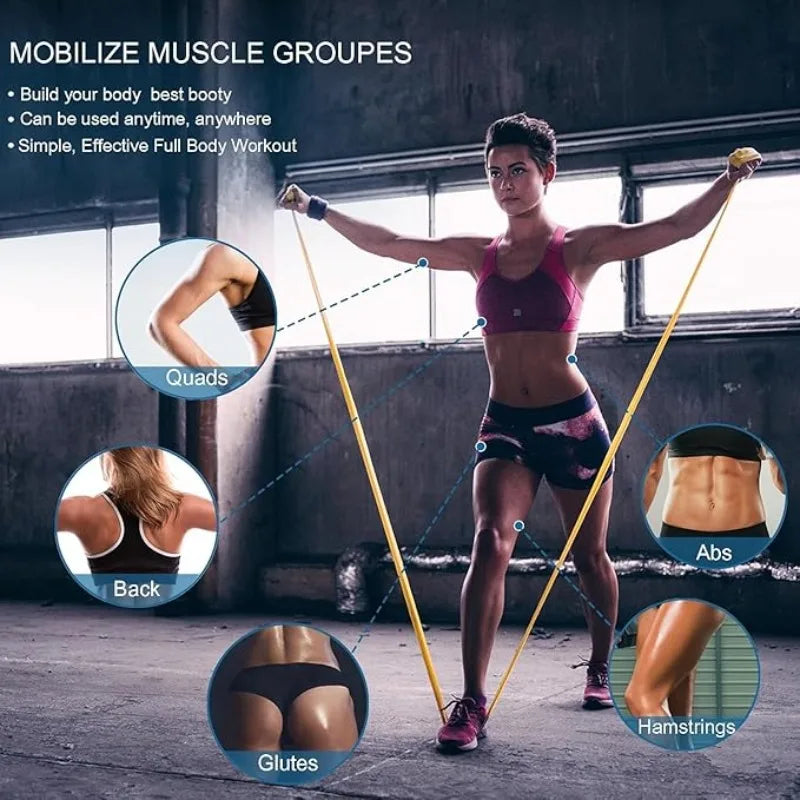 Latex Elastic Resistance Band - 1pc Workout Pilates Band for Gym Home Fitness Exercise